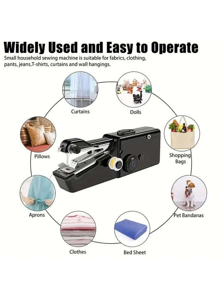 Handheld Sewing Machine - Mini Cordless Electric Sewing Kit, Portable Quick Stitch Tool for Home Repairs & DIY Crafting