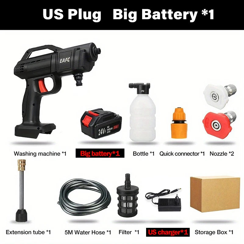 50Bar Cordless High Pressure Car Washer Spray Water Gun Foam Generator Water Gun Spray Cleaner Car Washing Machine for Home
