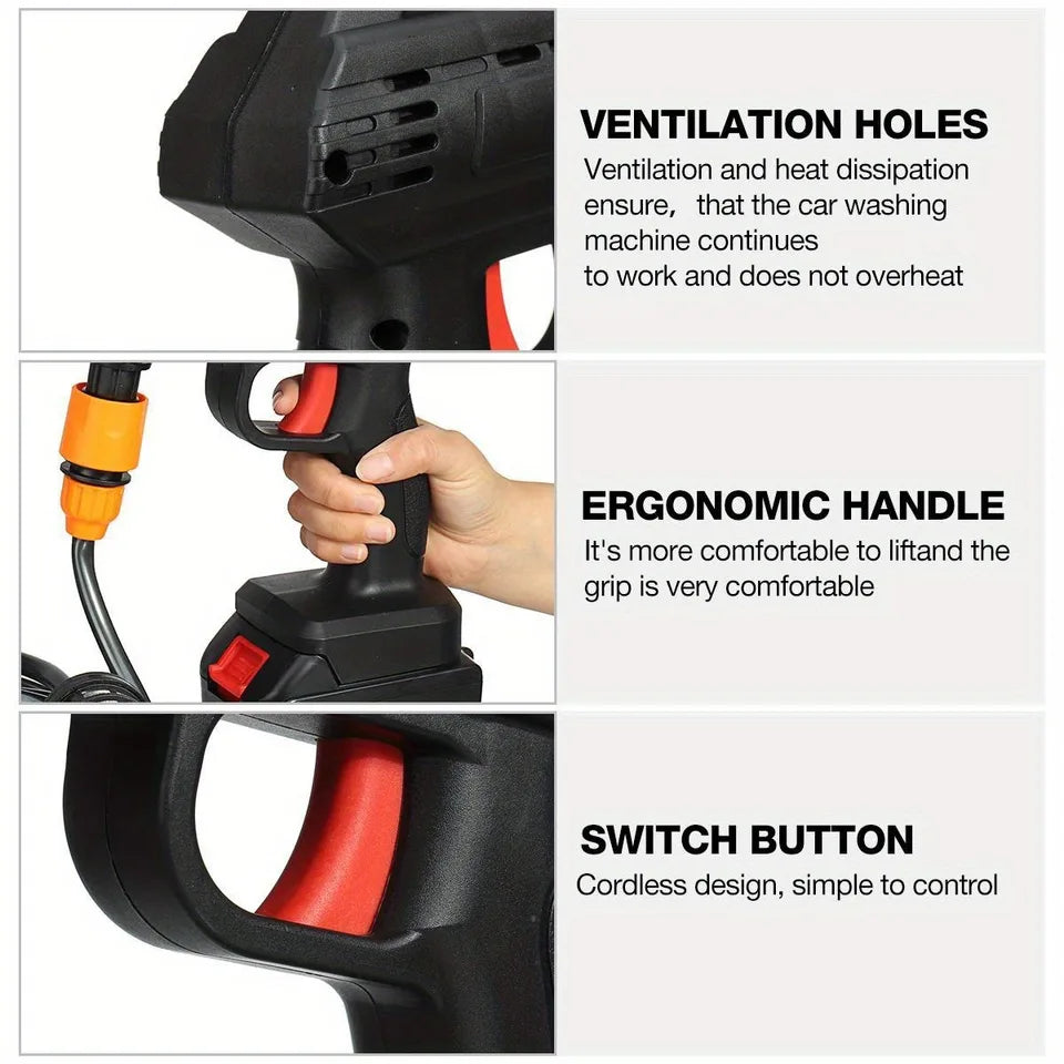 50Bar Cordless High Pressure Car Washer Spray Water Gun Foam Generator Water Gun Spray Cleaner Car Washing Machine for Home